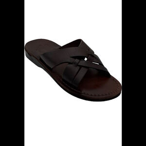 Jerusalem Sandals Men's Leather Woven Strap Sandals Jesse Brown - Medium